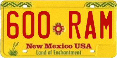 NM license plate 600RAM