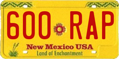 NM license plate 600RAP