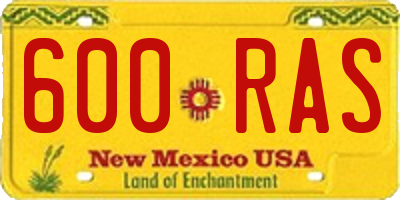 NM license plate 600RAS