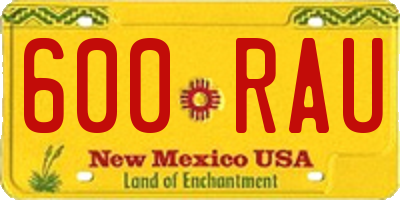 NM license plate 600RAU
