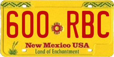 NM license plate 600RBC