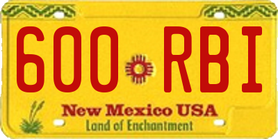 NM license plate 600RBI