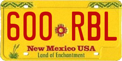 NM license plate 600RBL