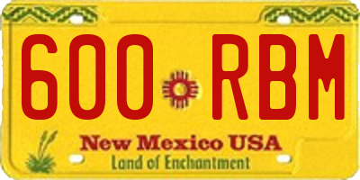 NM license plate 600RBM