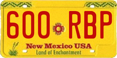 NM license plate 600RBP