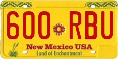 NM license plate 600RBU