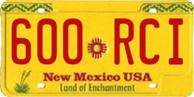 NM license plate 600RCI