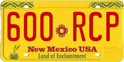 NM license plate 600RCP