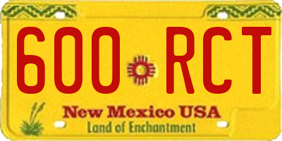 NM license plate 600RCT
