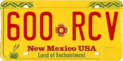 NM license plate 600RCV