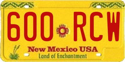 NM license plate 600RCW