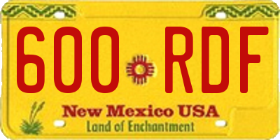 NM license plate 600RDF