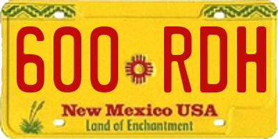 NM license plate 600RDH