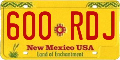 NM license plate 600RDJ