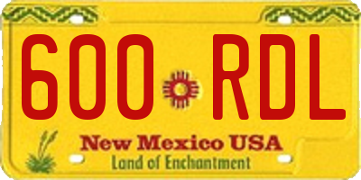 NM license plate 600RDL