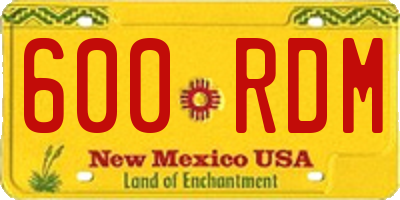 NM license plate 600RDM