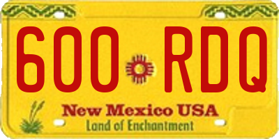 NM license plate 600RDQ