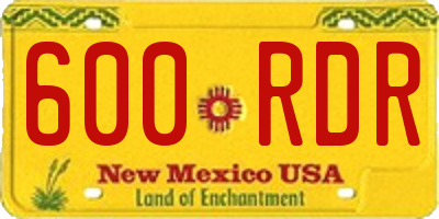 NM license plate 600RDR
