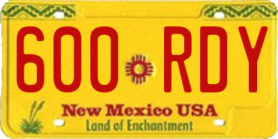 NM license plate 600RDY