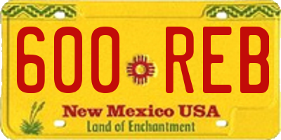 NM license plate 600REB