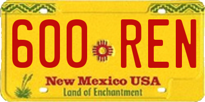 NM license plate 600REN