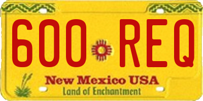 NM license plate 600REQ