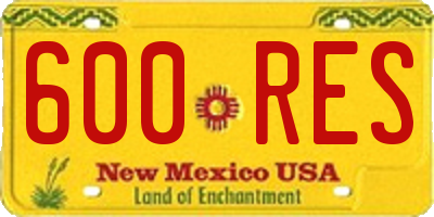 NM license plate 600RES