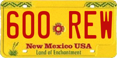 NM license plate 600REW