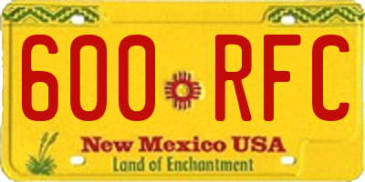 NM license plate 600RFC
