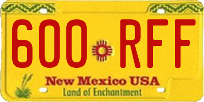 NM license plate 600RFF