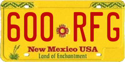 NM license plate 600RFG