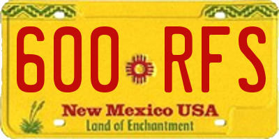 NM license plate 600RFS