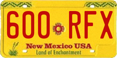 NM license plate 600RFX