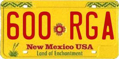 NM license plate 600RGA