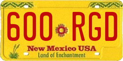 NM license plate 600RGD