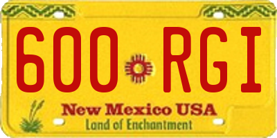 NM license plate 600RGI