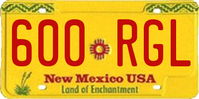 NM license plate 600RGL