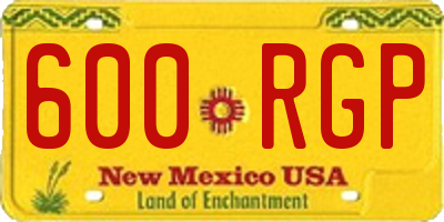 NM license plate 600RGP