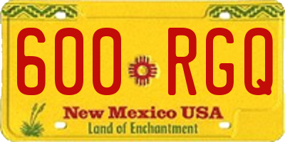 NM license plate 600RGQ