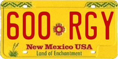 NM license plate 600RGY