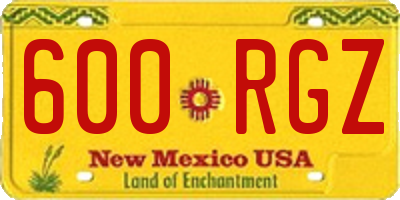 NM license plate 600RGZ