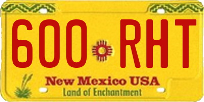 NM license plate 600RHT