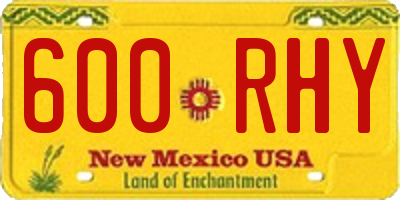 NM license plate 600RHY