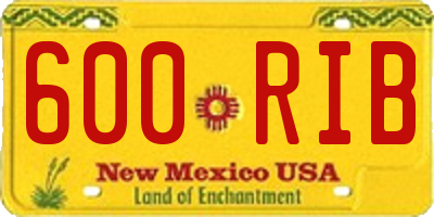 NM license plate 600RIB