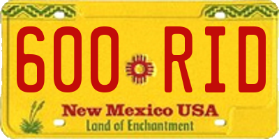 NM license plate 600RID