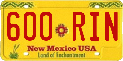 NM license plate 600RIN