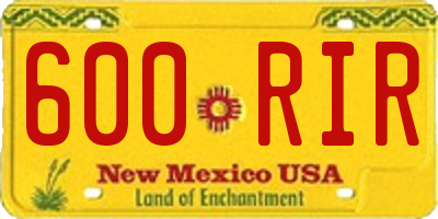 NM license plate 600RIR