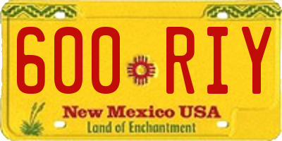 NM license plate 600RIY
