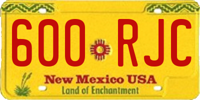 NM license plate 600RJC