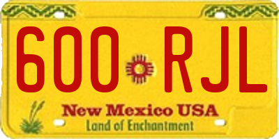 NM license plate 600RJL